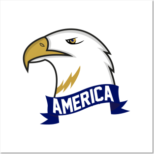 America Eagle Mascot Posters and Art